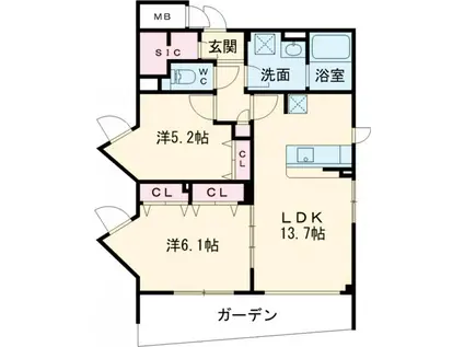 A-3 ASAGAYA RESIDENCE(2LDK/1階)の間取り写真