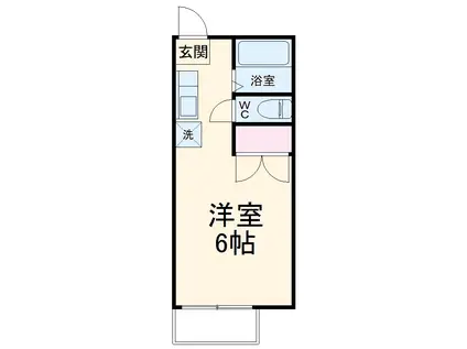 妻田サンハイツ(1K/2階)の間取り写真