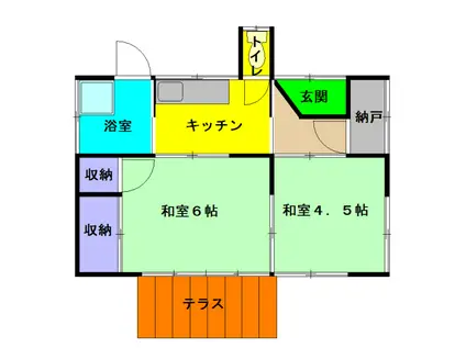 中央本線 高尾駅(東京) 徒歩14分 1階建 築53年(2K)の間取り写真