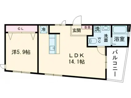 ロシェ沼袋(1LDK/2階)の間取り写真