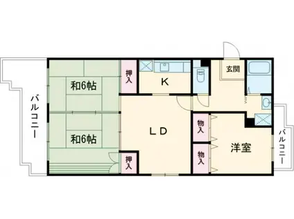 エホー北山(3LDK/2階)の間取り写真