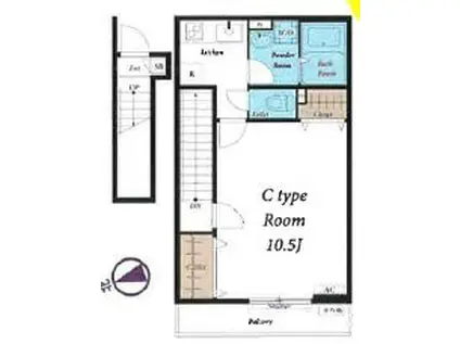 リブリ・さくら大工(1K/2階)の間取り写真