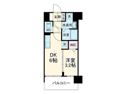 プレサンス東淀川駅前プローシェ(1DK/8階)の間取り写真