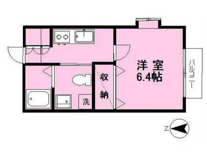プレ・デ・ガール百合丘(1K/2階)の間取り写真
