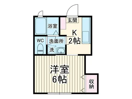 シェモアⅡ(1K/1階)の間取り写真