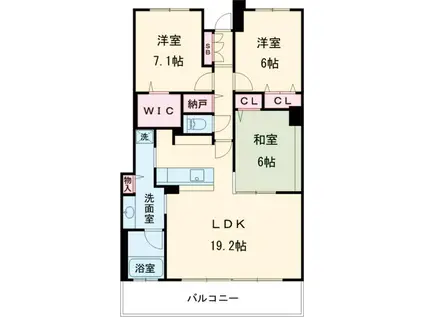 セレストタワー高崎(3LDK/10階)の間取り写真