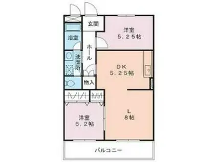 ハウスフローラ(2LDK/3階)の間取り写真