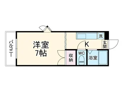 第3磯部コーポA棟(1K/3階)の間取り写真