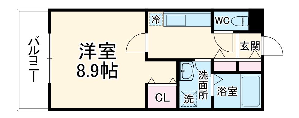 BELLE LEAD 小津(1SK/2階)の間取り写真