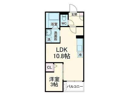 JACK UMATEⅠ(1LDK/1階)の間取り写真