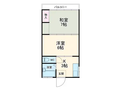 ニュー柏台コーポ(2K/2階)の間取り写真