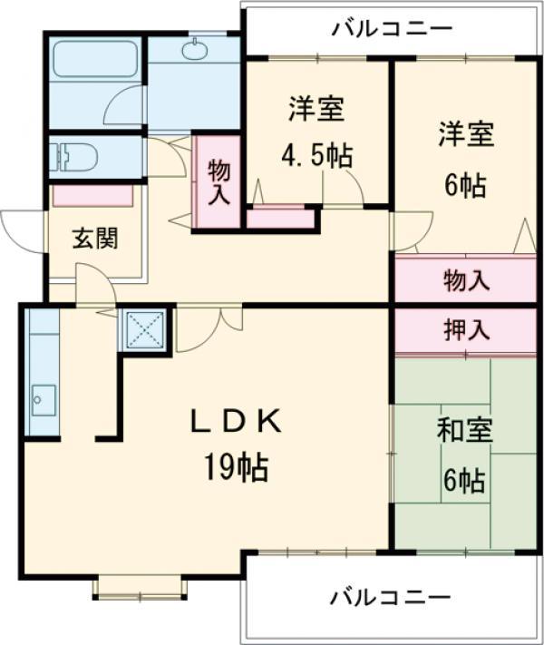 レジデンス元木(3LDK/2階)の間取り写真