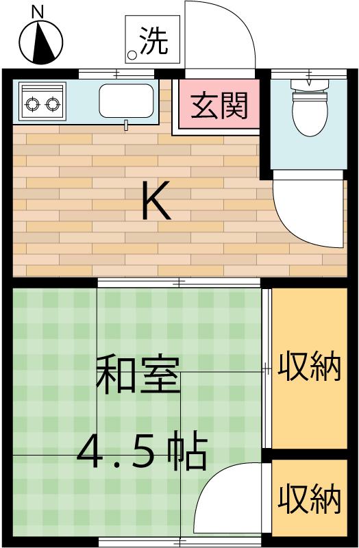 添田荘(1K/1階)の間取り写真