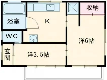 東北本線 石橋駅(栃木) 徒歩9分 1階建 築59年(2K)の間取り写真
