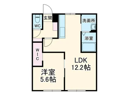 フロールΜB(1LDK/1階)の間取り写真