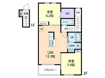 HISTOIREⅠ(2LDK/2階)の間取り写真