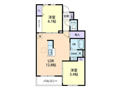 HISTOIREⅠ(2LDK/1階)の間取り写真