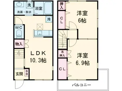 Ｐｅａｒ　Ｆｏｒｅｓｔ(2LDK)の間取り写真