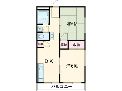 STELLA GARDEN水戸白梅(2DK/3階)の間取り写真