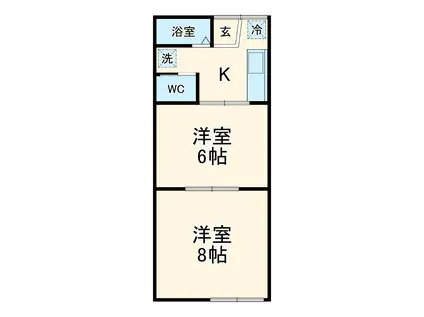 あひるアパートB(2K/1階)の間取り写真