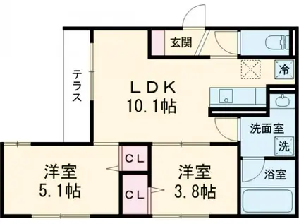 セレスティア高島平Ⅱ(2LDK/1階)の間取り写真