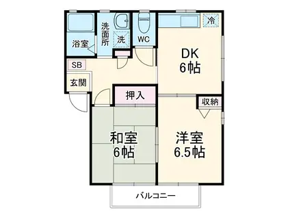 シグネット(2DK/2階)の間取り写真