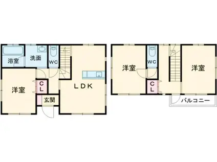東武伊勢崎・大師線 館林駅 徒歩27分 2階建 築15年(3LDK)の間取り写真