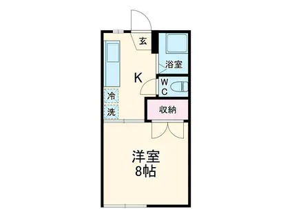 アパートメント赤池(1K/1階)の間取り写真