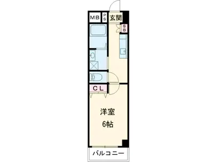 錦糸町ハイタウン(1K/13階)の間取り写真