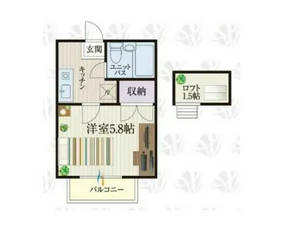 BCASA行田ⅥRE-BORN(1K/2階)の間取り写真