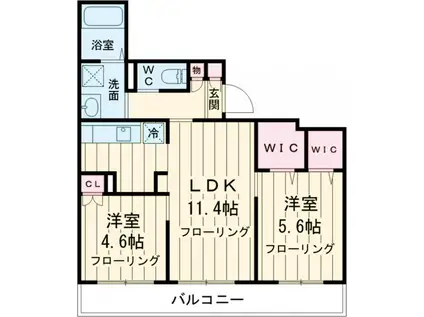メゾン・ド・ソレイユ(2LDK/1階)の間取り写真