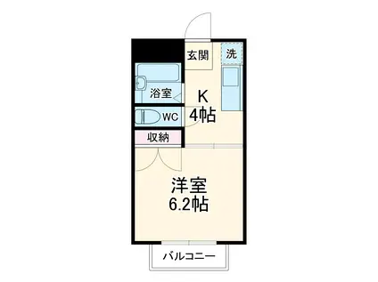 リヴェール オギシマ(1K/1階)の間取り写真