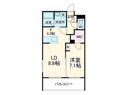 菊川市加茂第2ドゥプランニングマンション(1LDK/4階)の間取り写真
