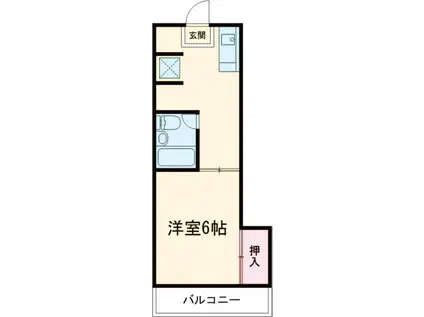 第1あずみの荘(1K/1階)の間取り写真