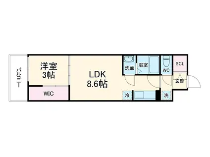 シエーナグランデ四条烏丸(1LDK/2階)の間取り写真