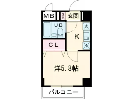 サンライズハイツ2(1K/3階)の間取り写真