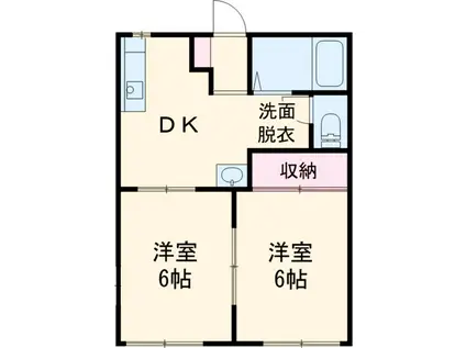 レジデンス北河原(2DK/1階)の間取り写真