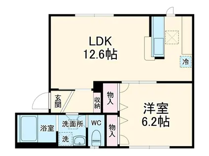 シャーメゾン・グローリア(1LDK/1階)の間取り写真