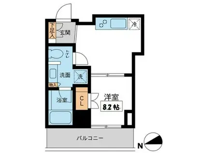 レジデンス雪谷大塚(1DK/5階)の間取り写真