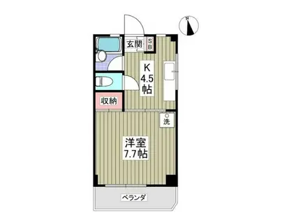 グリーンピア(1K/2階)の間取り写真