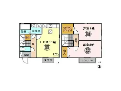 コーポ・アイ(2LDK/1階)の間取り写真