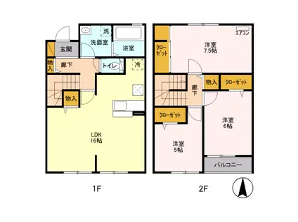 メゾンヴィーニュ(3LDK)の間取り写真