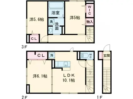 セレスティア柴又Ⅳ(3LDK/1階)の間取り写真