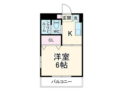 シャルマンYM(1K/1階)の間取り写真