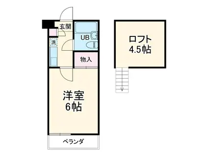 キャトルリッチ(1K/1階)の間取り写真