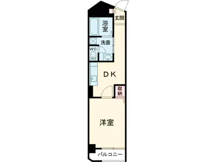 桂グランドハイツ(1DK/4階)の間取り写真