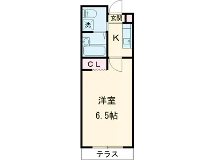 ロシュパルミ(1K/1階)の間取り写真