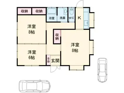 東北本線 自治医大駅 徒歩18分 1階建 築34年(3K)の間取り写真