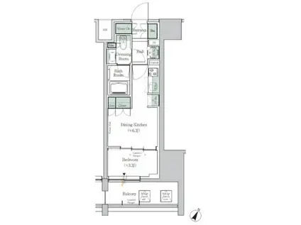 ONE ROOF RESIDENCE TAMACHI(1DK/8階)の間取り写真