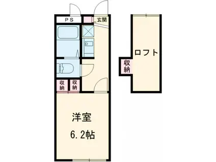 フォルトゥーナ(1K/2階)の間取り写真